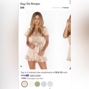 Show me your MuMu say I do romper In champagne color